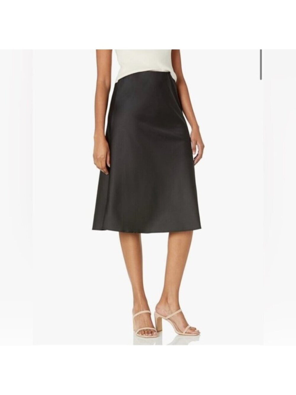 The Drop Maya Silky Slip Skirt Black